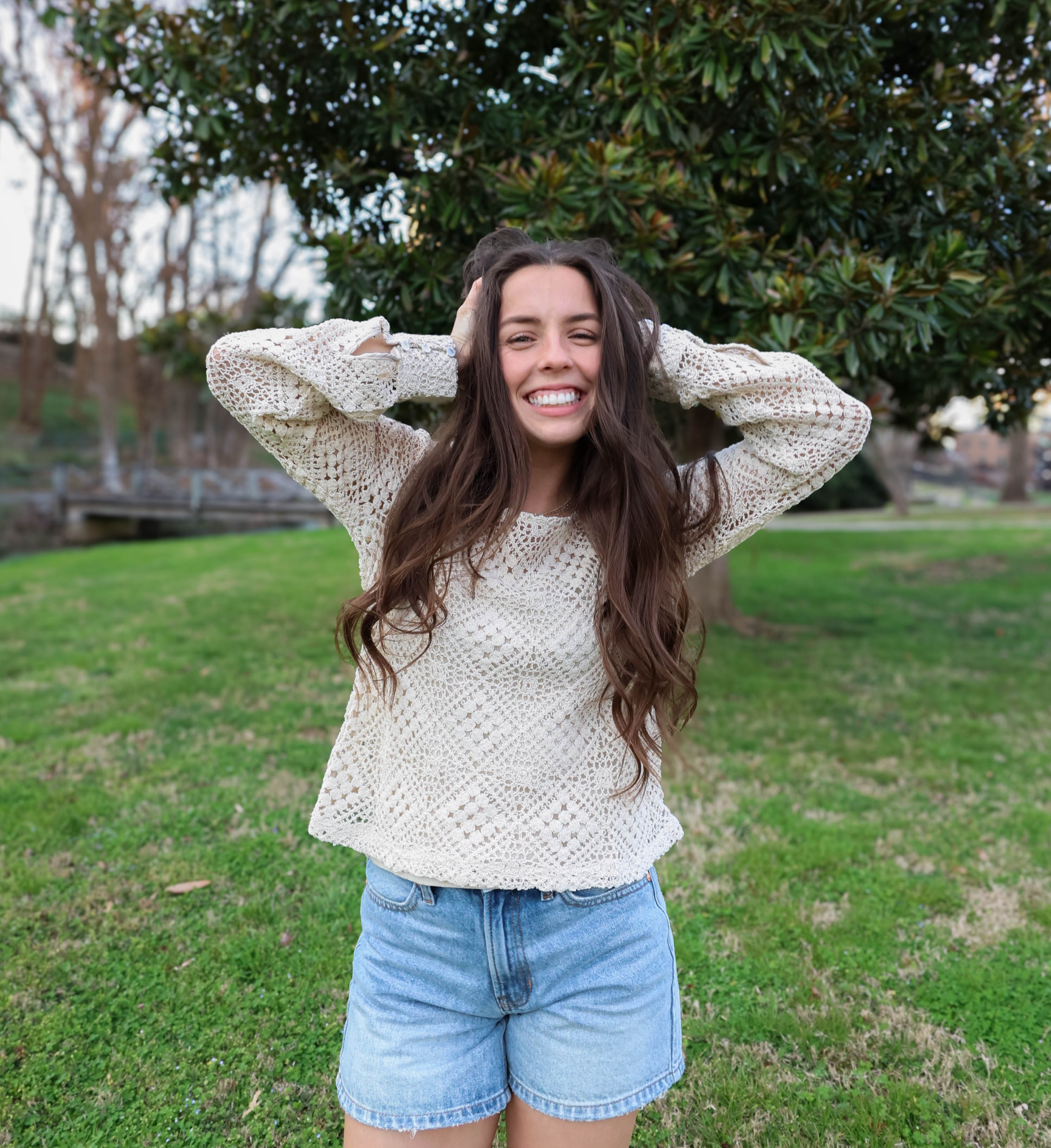 Ivory Meadow Crochet Top