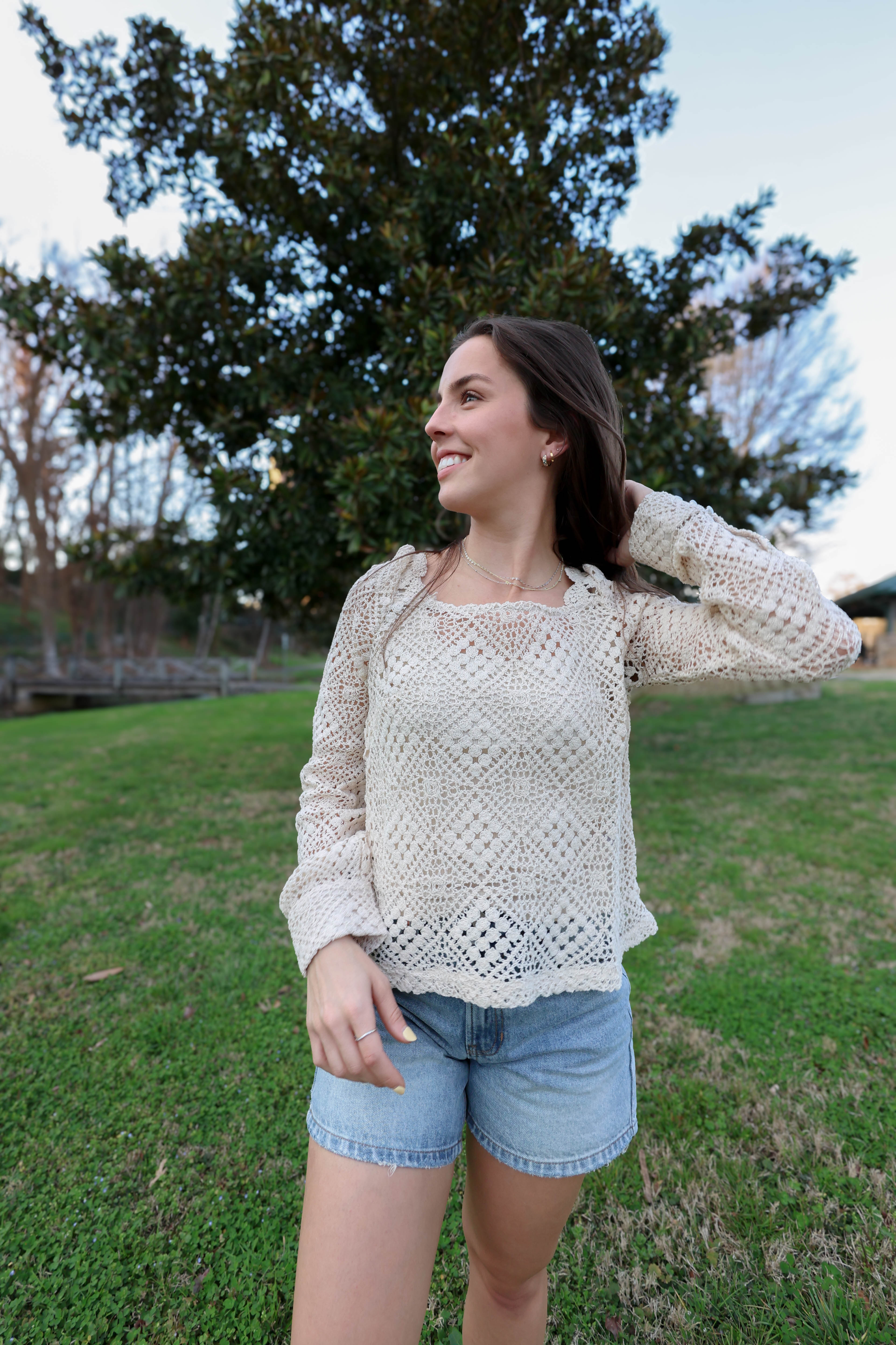 Ivory Meadow Crochet Top