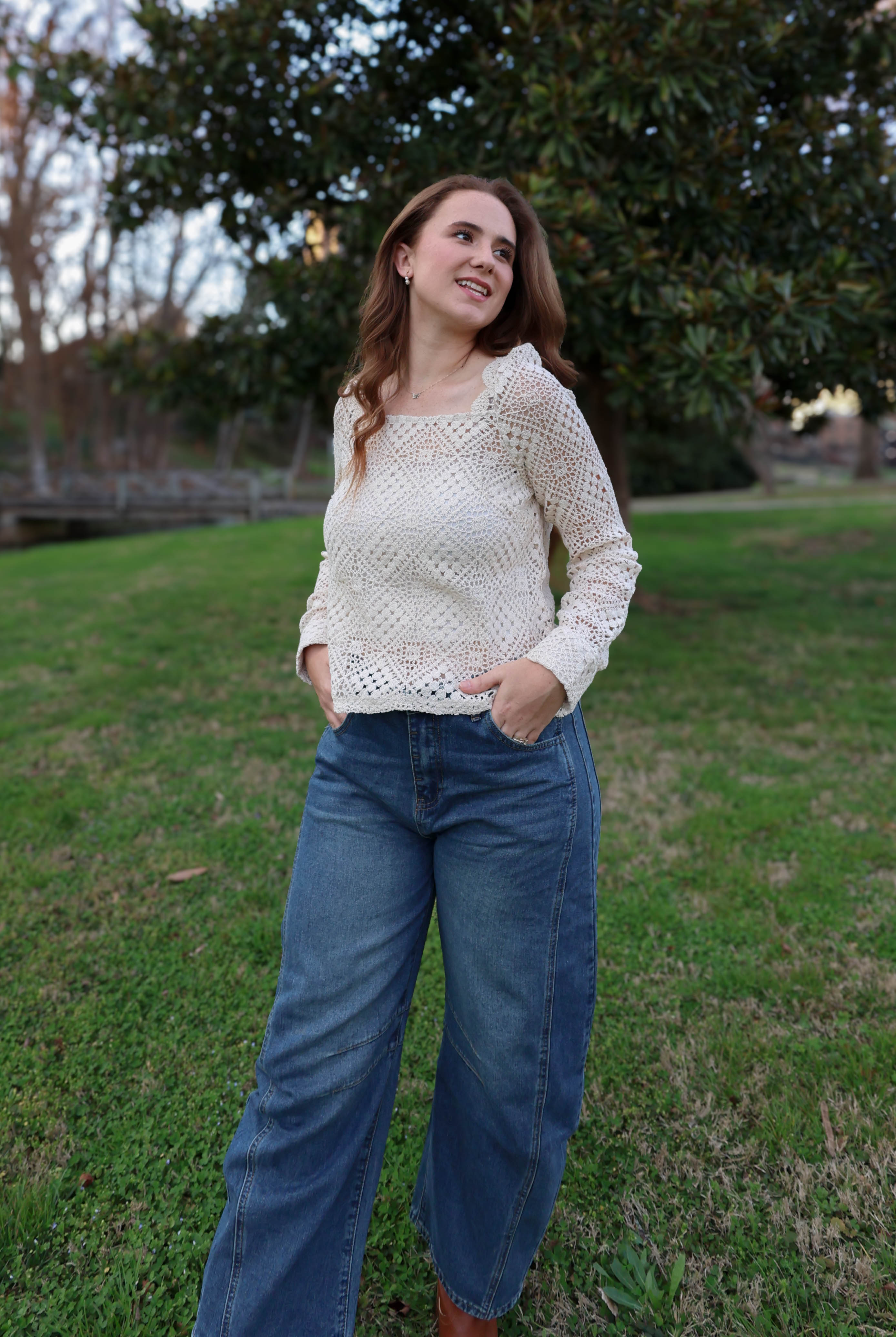 Ivory Meadow Crochet Top