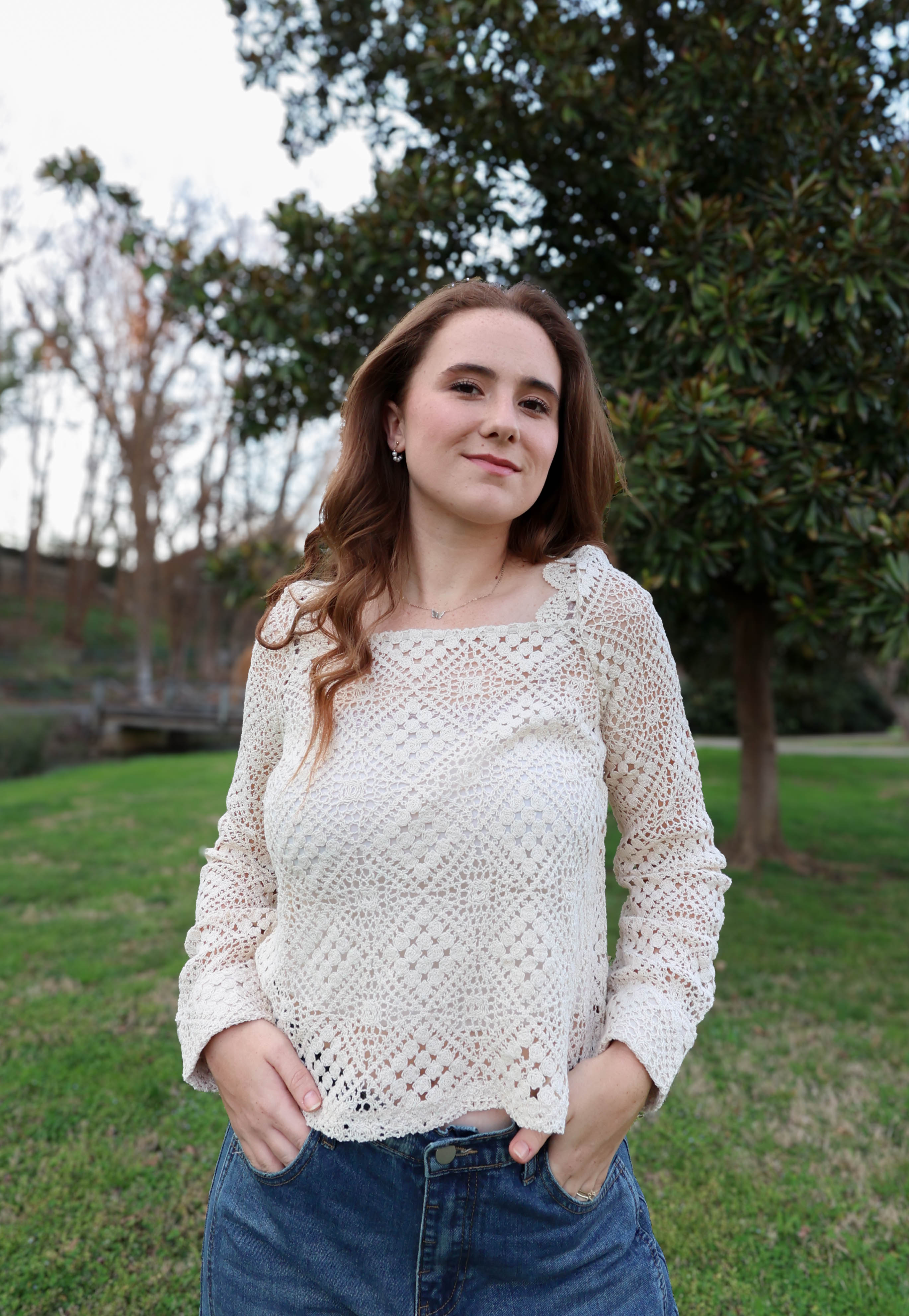 Ivory Meadow Crochet Top