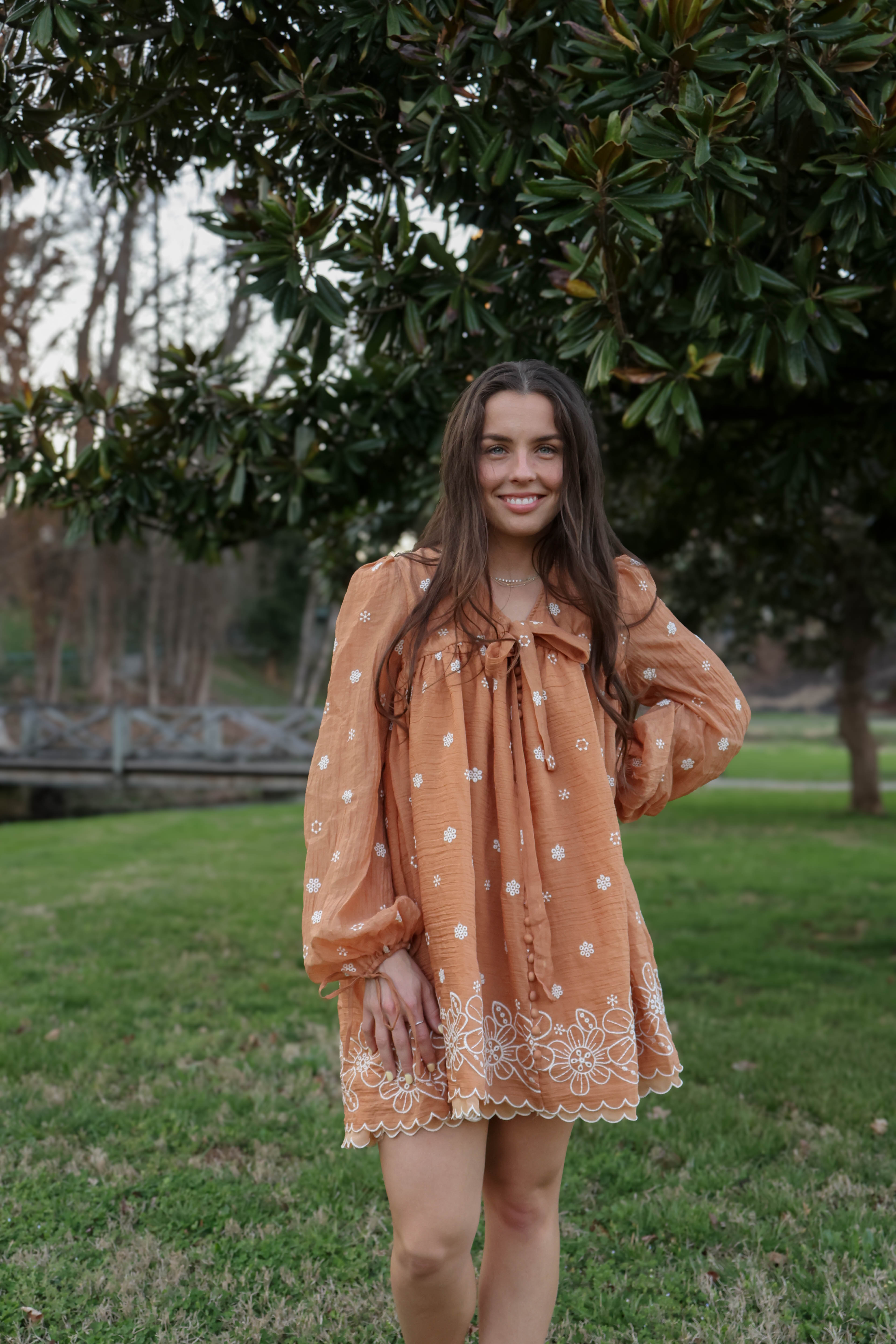Amber Petal Mini Dress