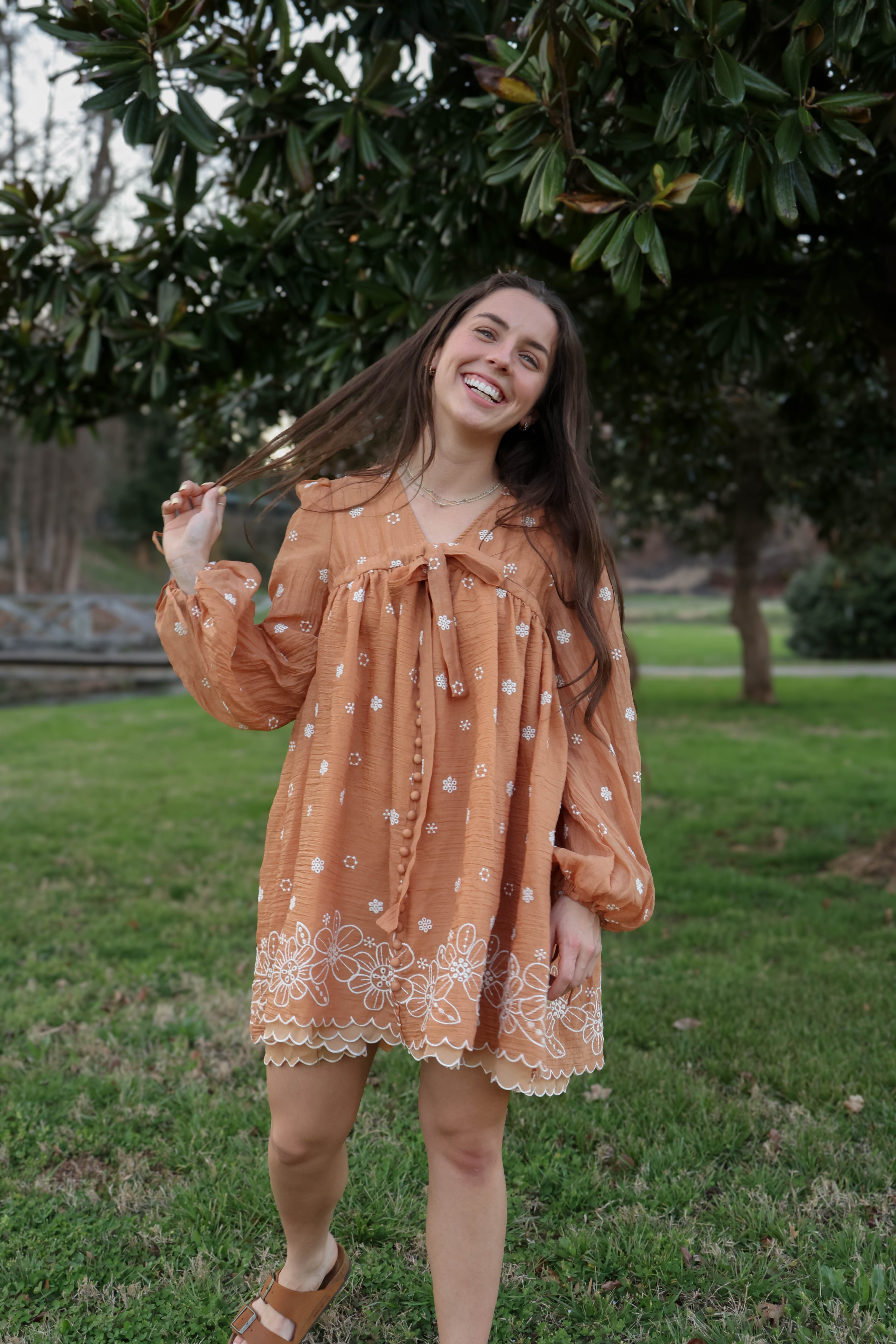 Amber Petal Mini Dress