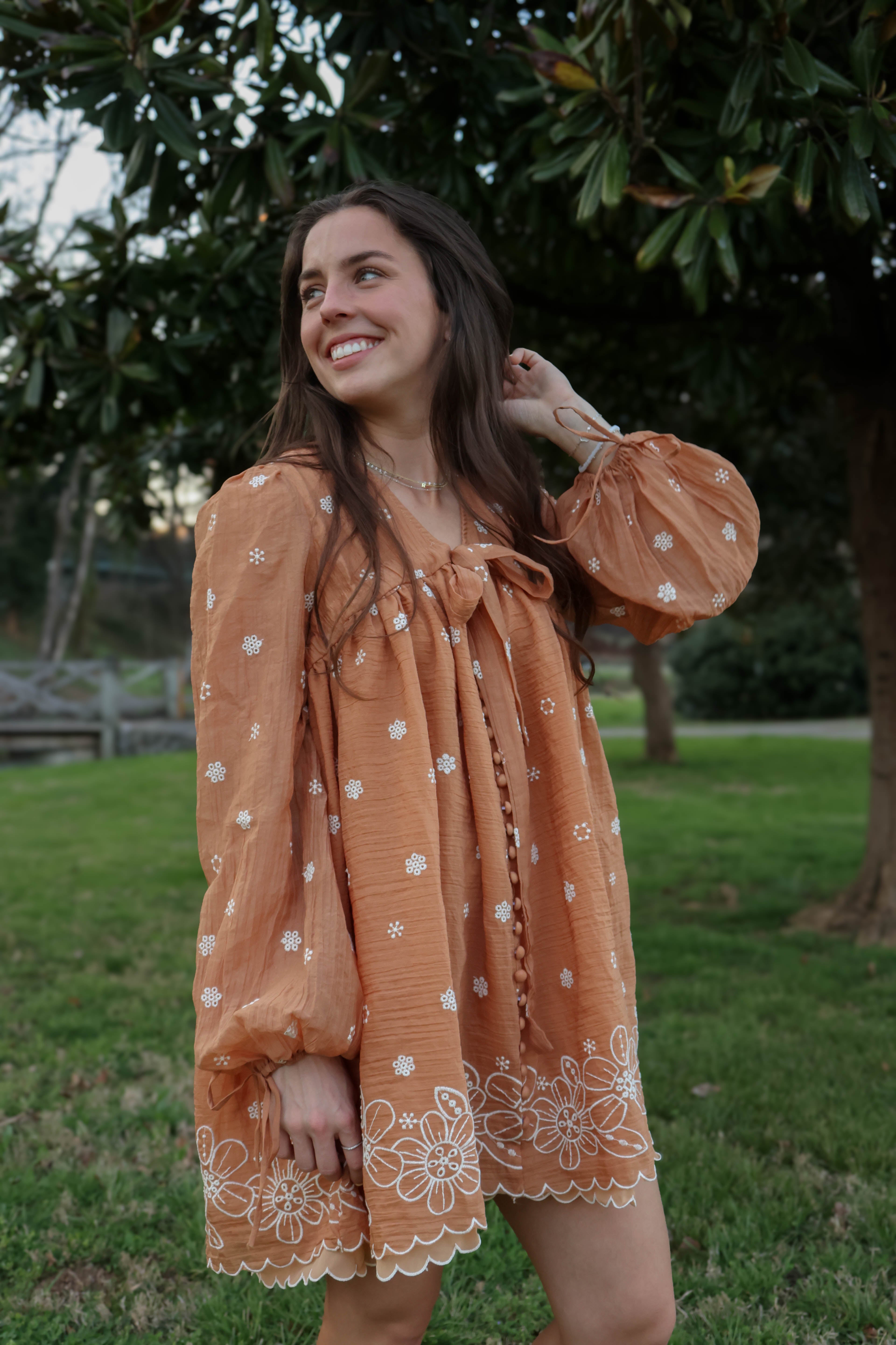 Amber Petal Mini Dress