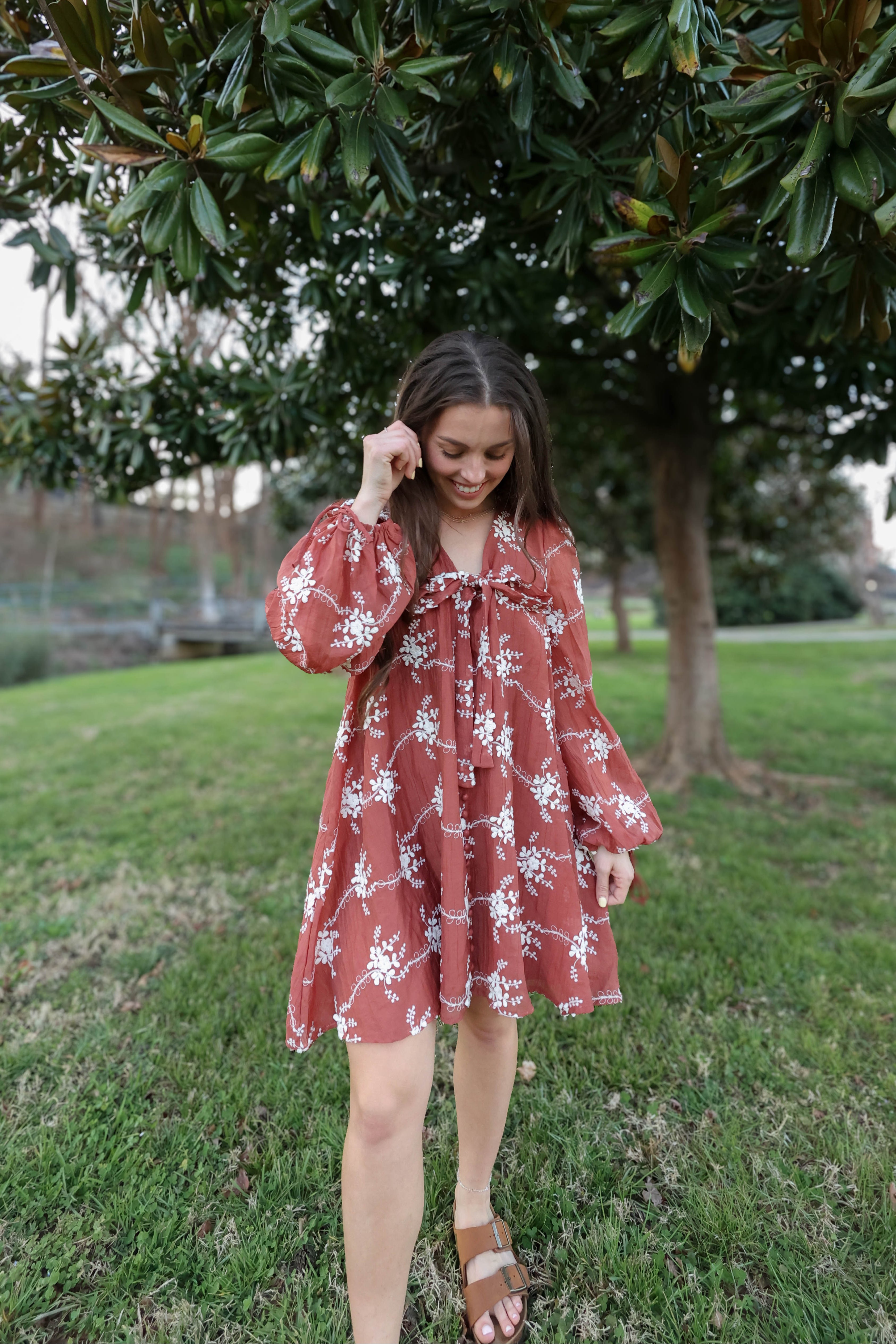 The Sienna Bloom Embroidered Short Dress