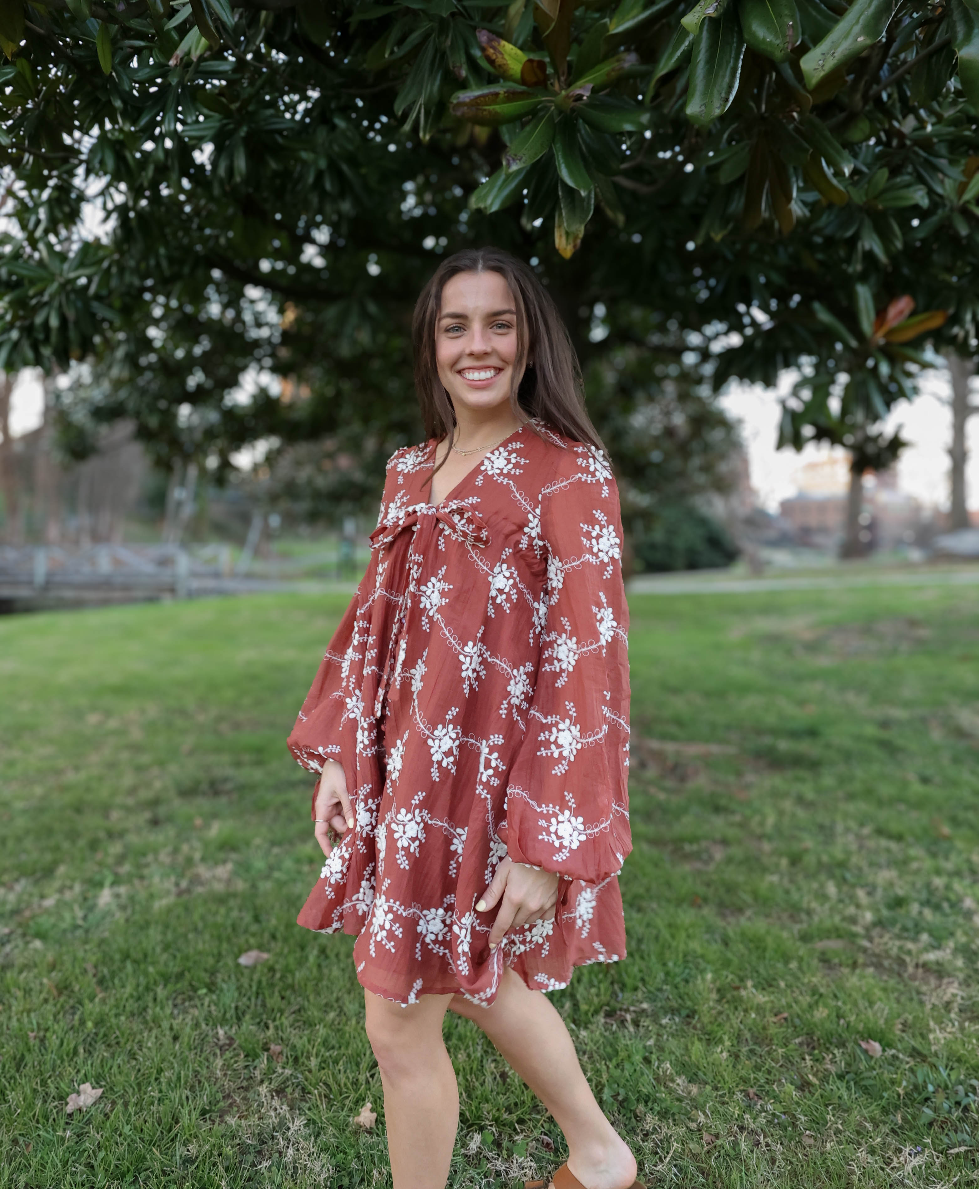 The Sienna Bloom Embroidered Short Dress