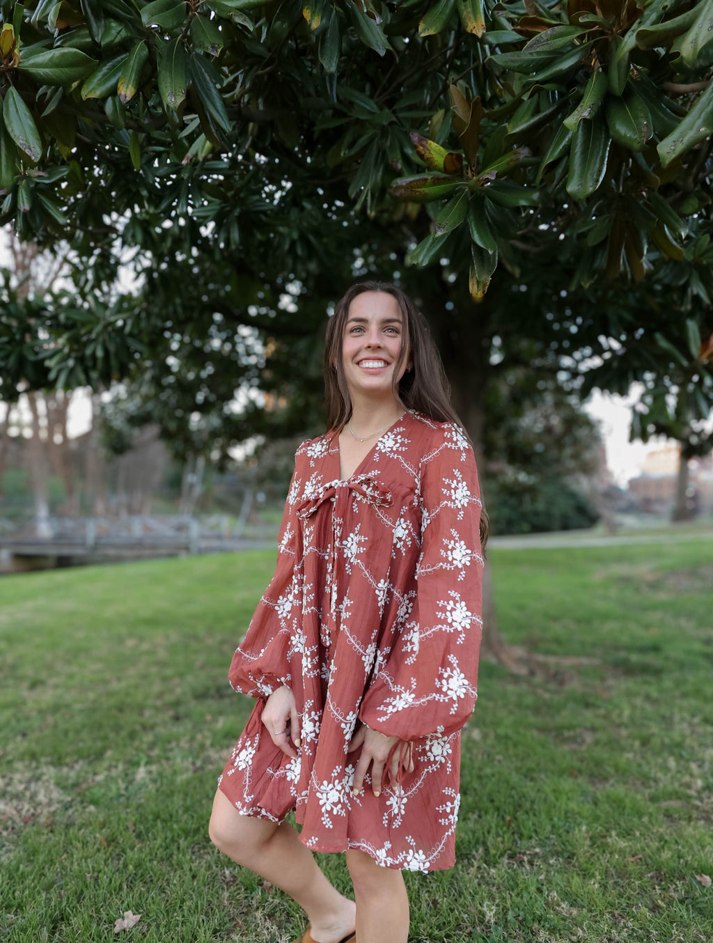 The Sienna Bloom Embroidered Short Dress