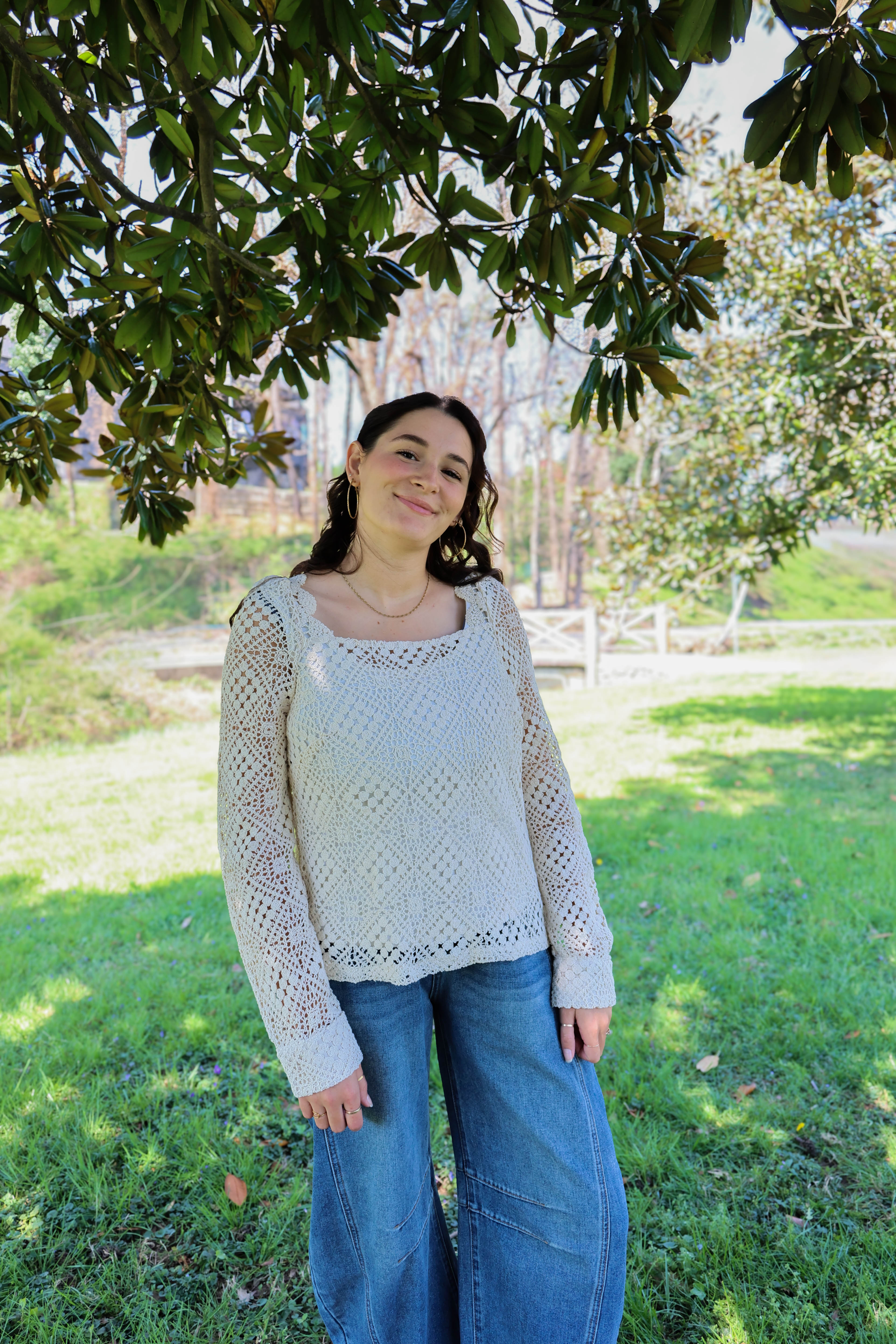 Ivory Meadow Crochet Top