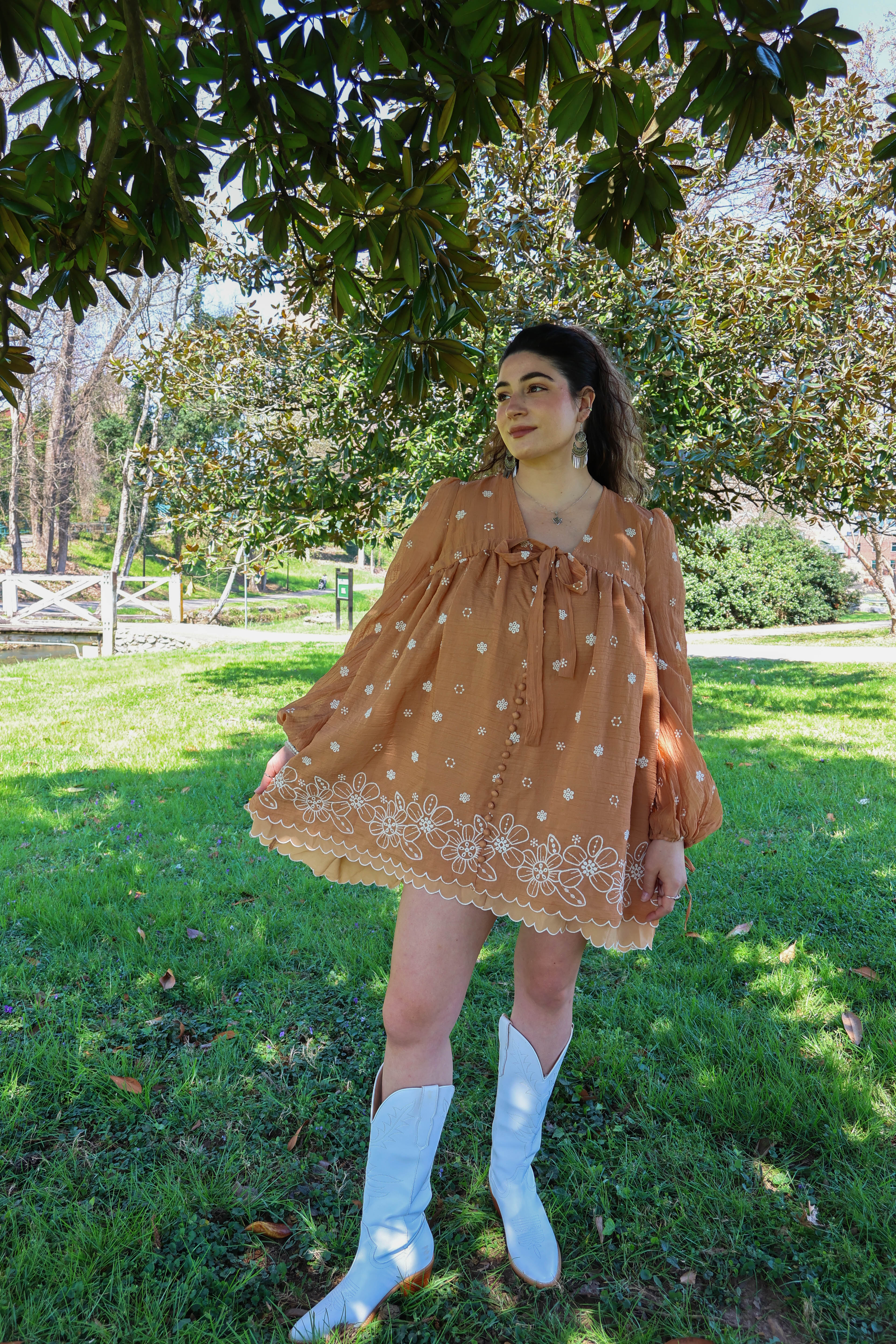 Amber Petal Mini Dress