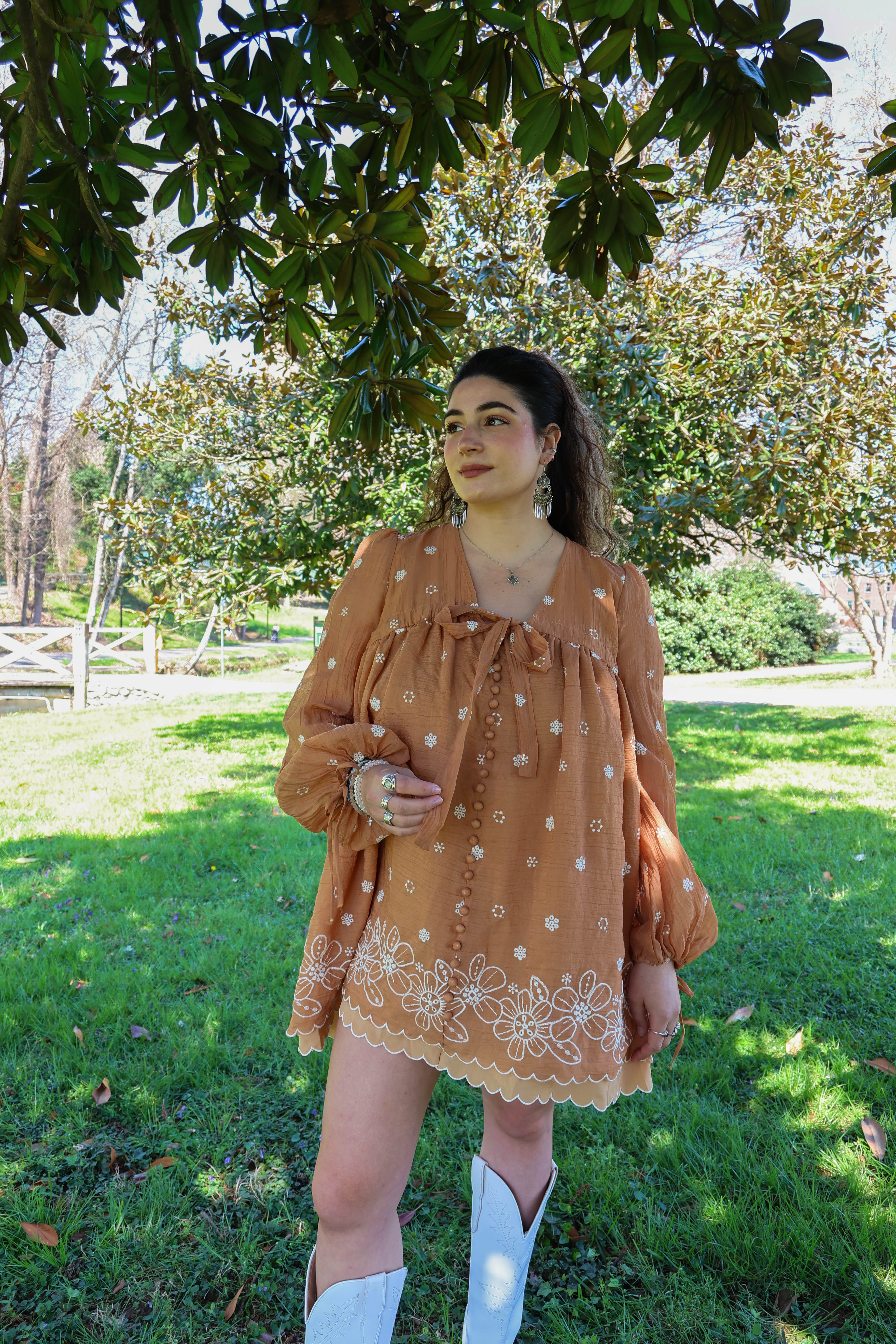 Amber Petal Mini Dress