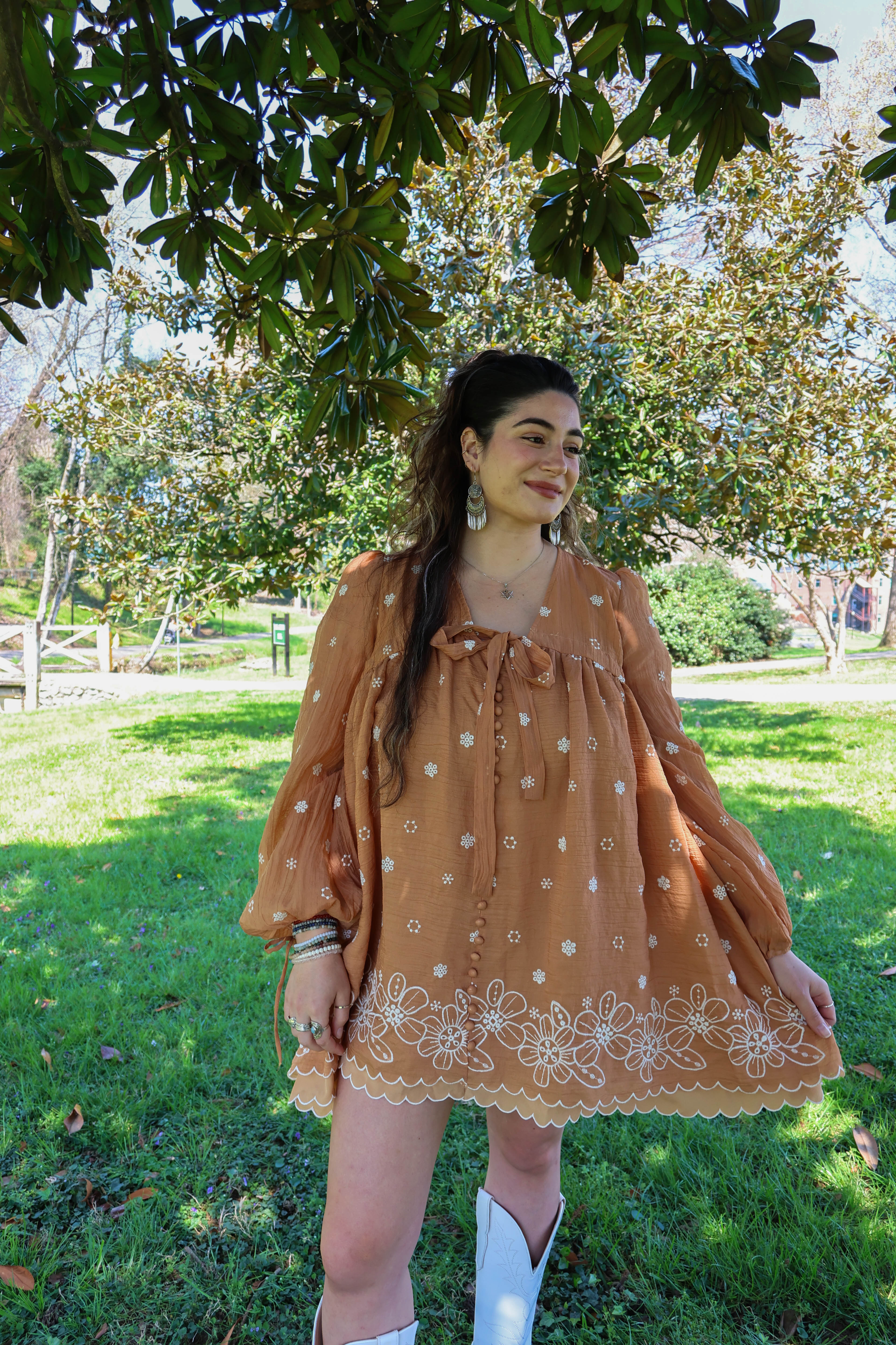 Amber Petal Mini Dress