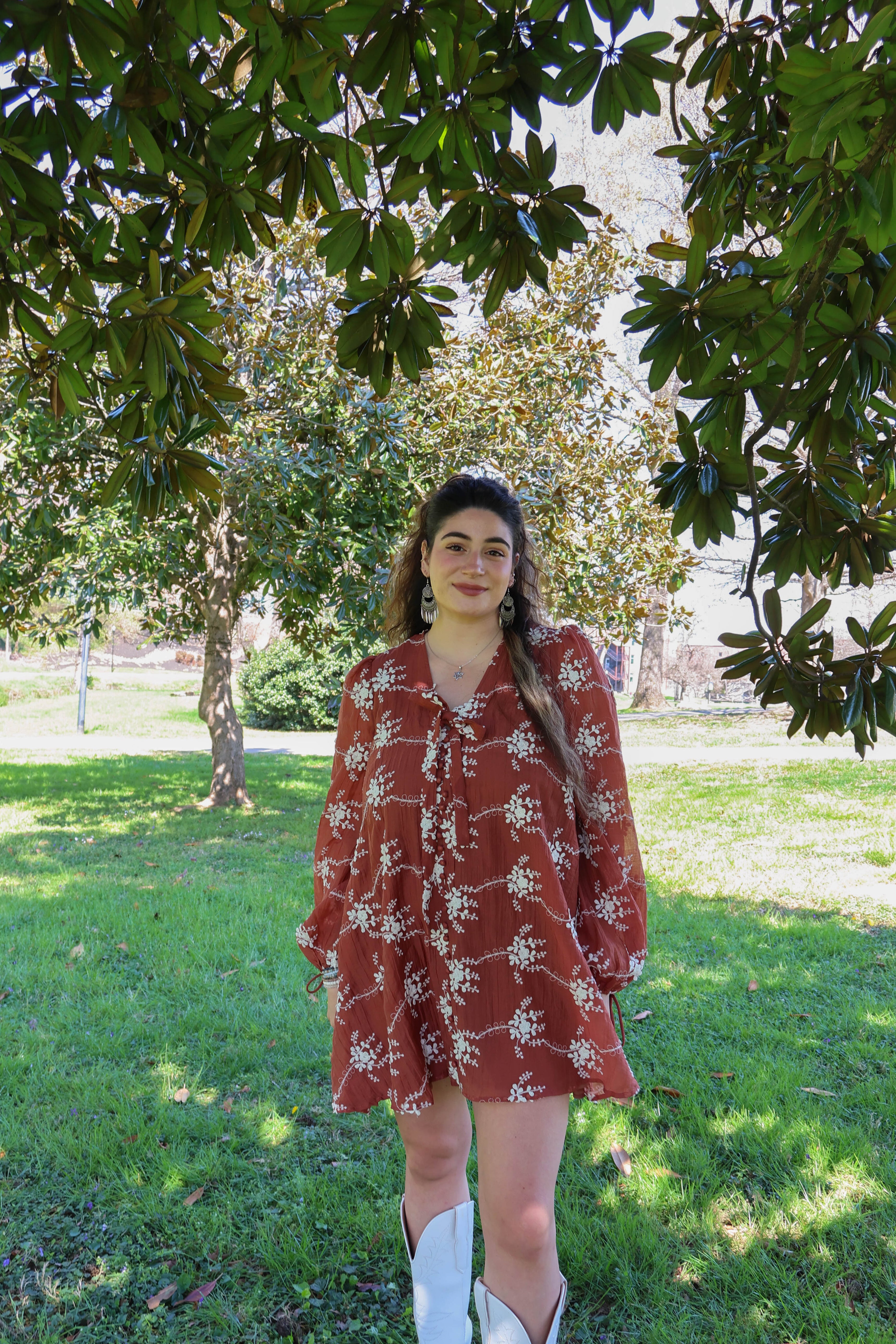 The Sienna Bloom Embroidered Short Dress