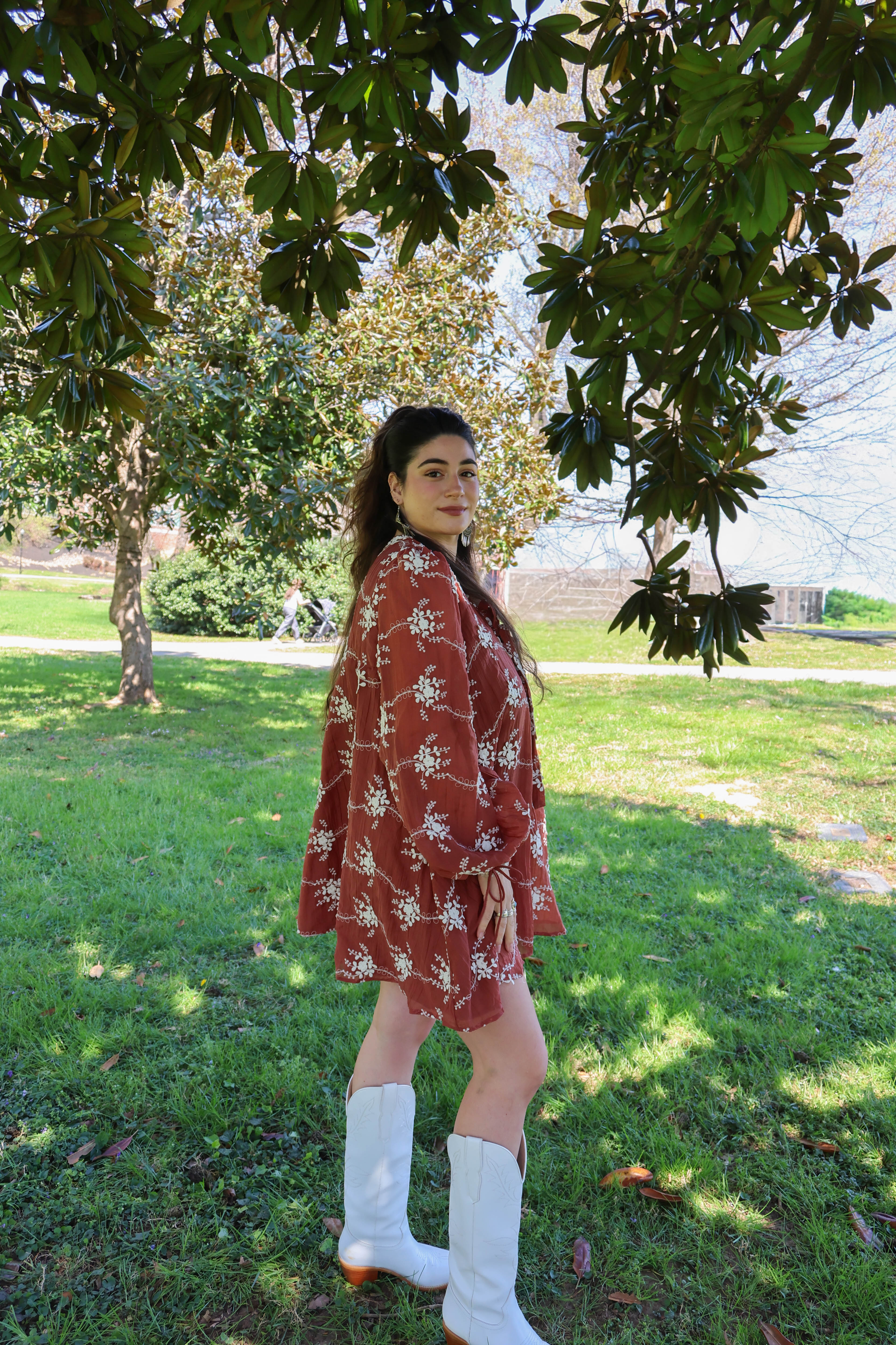 The Sienna Bloom Embroidered Short Dress