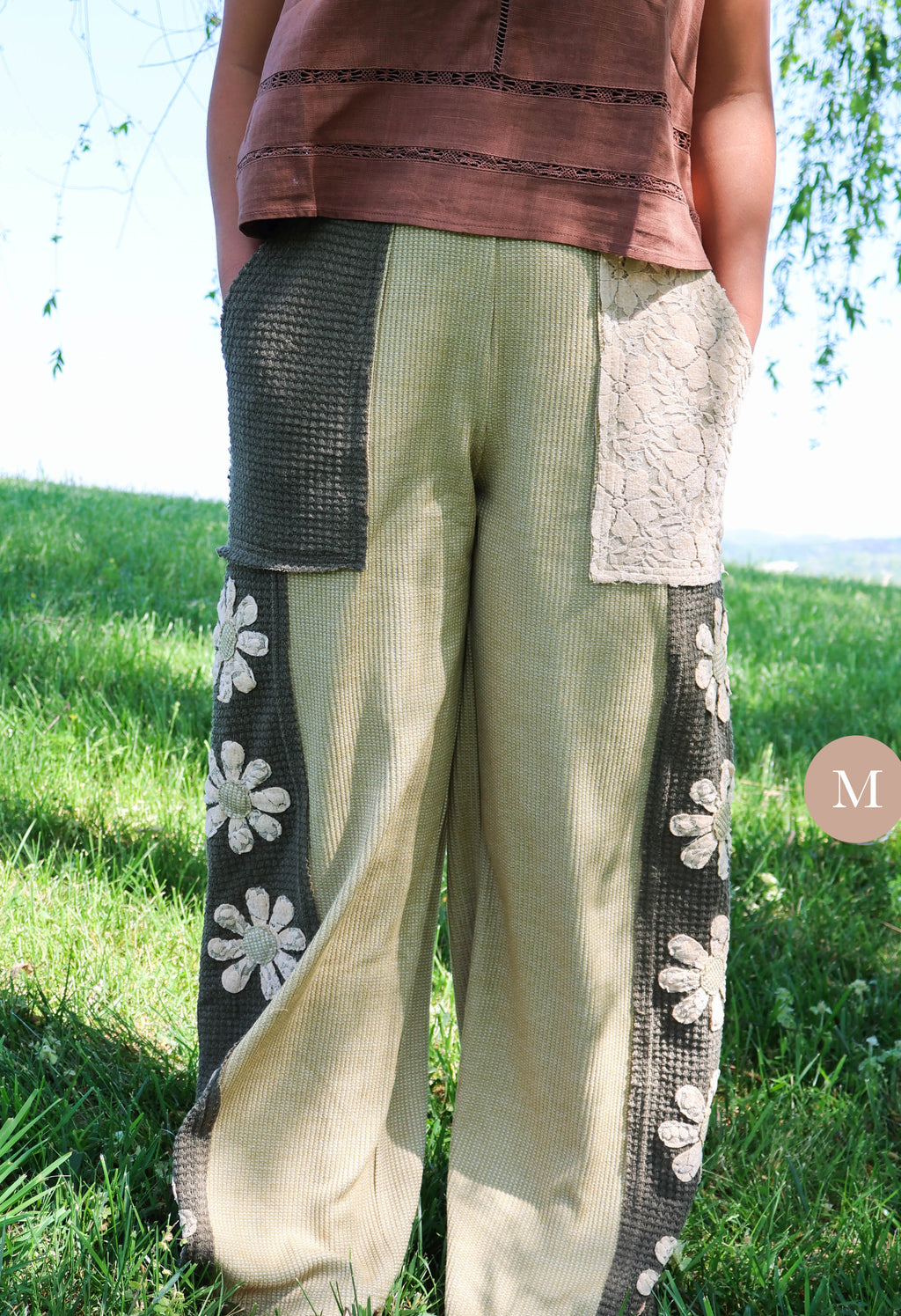 Olive Bloom Knit Pants