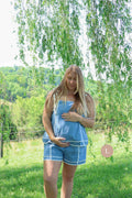 Blue and white lined top